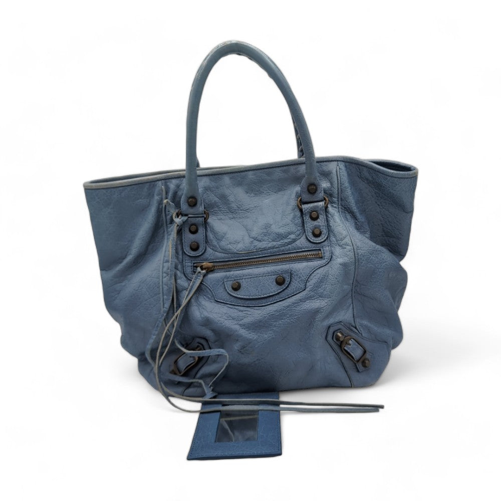 Balenciaga Handtasche City Bag 2Way aus Leder blau