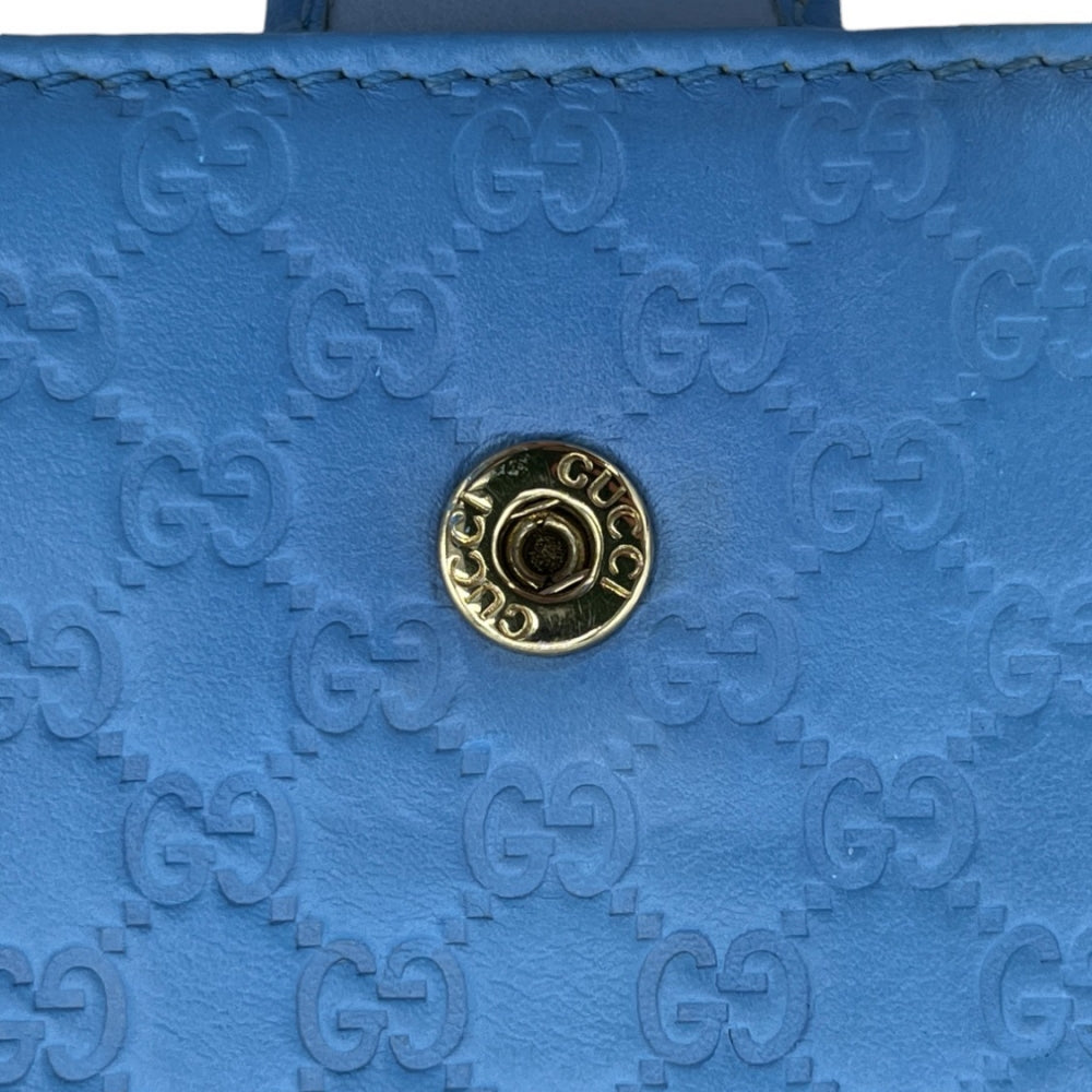 Gucci Geldbeutel/Portemonnaie aus Leder in babyblau