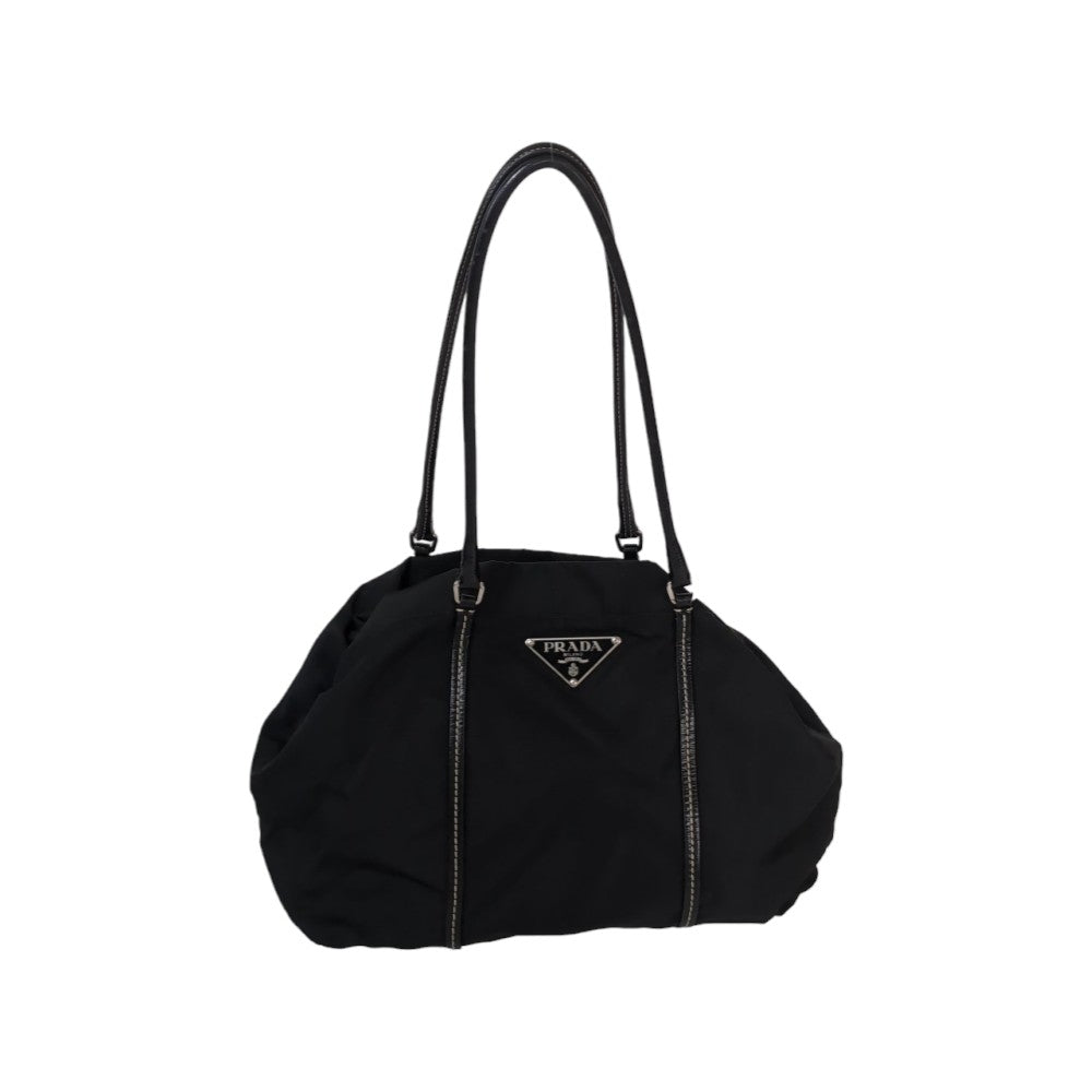Prada Handtasche Mini Shopper mit Lederdetails schwarz