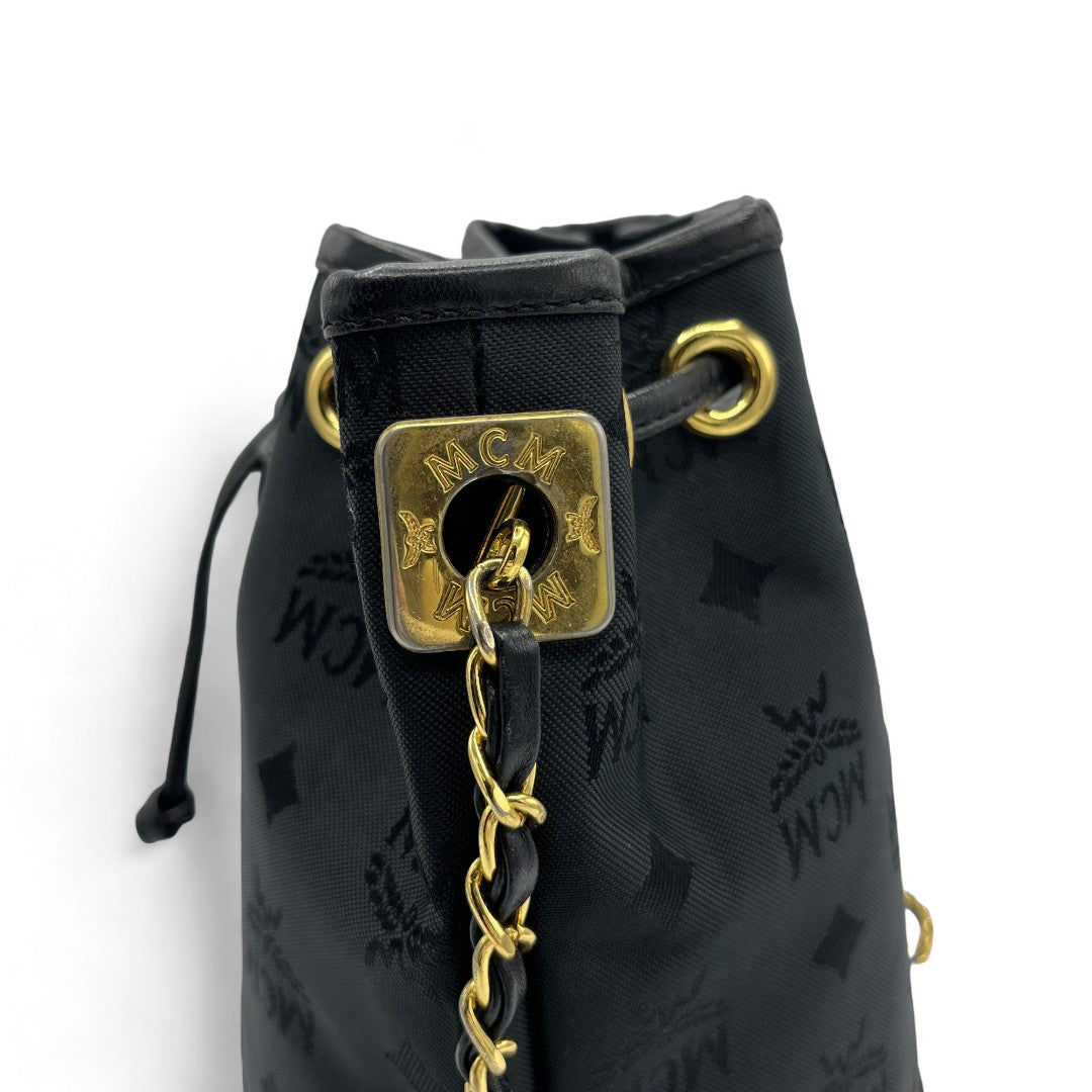 MCM handbag Boston Bag with shoulder strap monogram brown Schwarz
