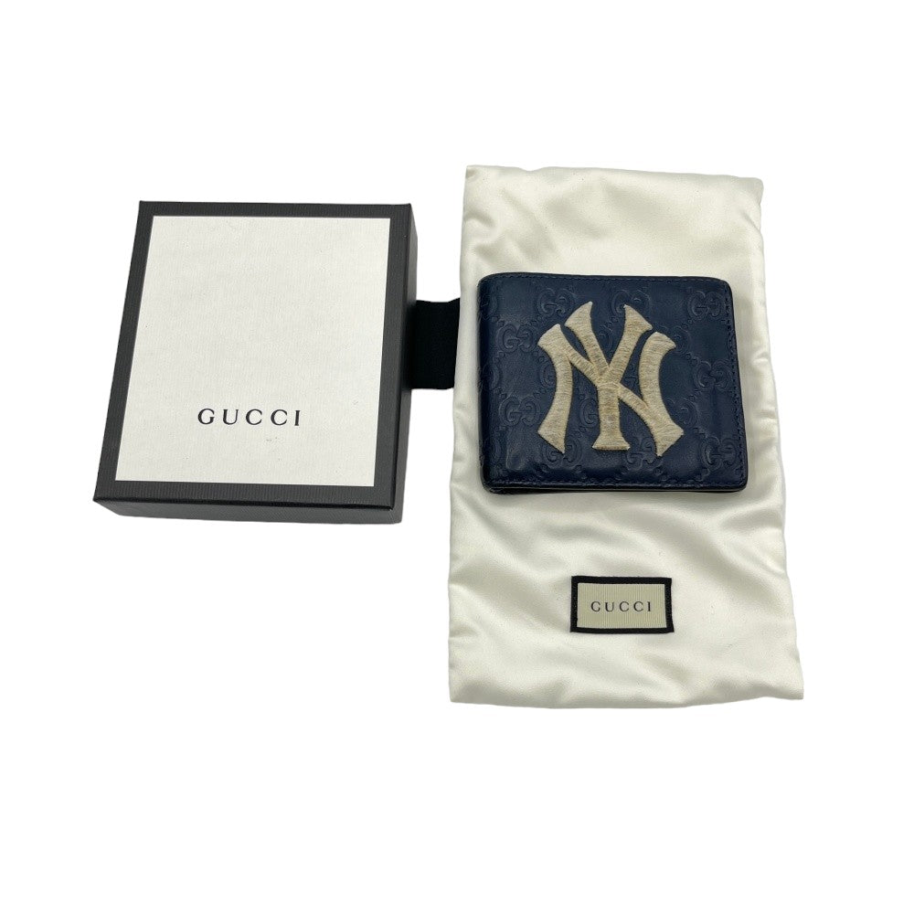 Gucci x NY Yankees Geldbeutel marineblau