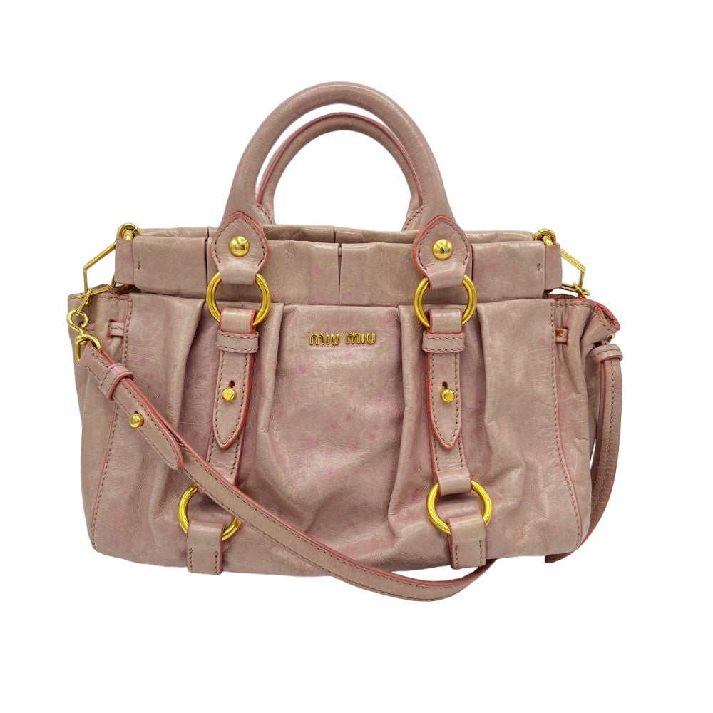 Miu Miu handbag Vitello Lux small with shoulder strap made of pink leather