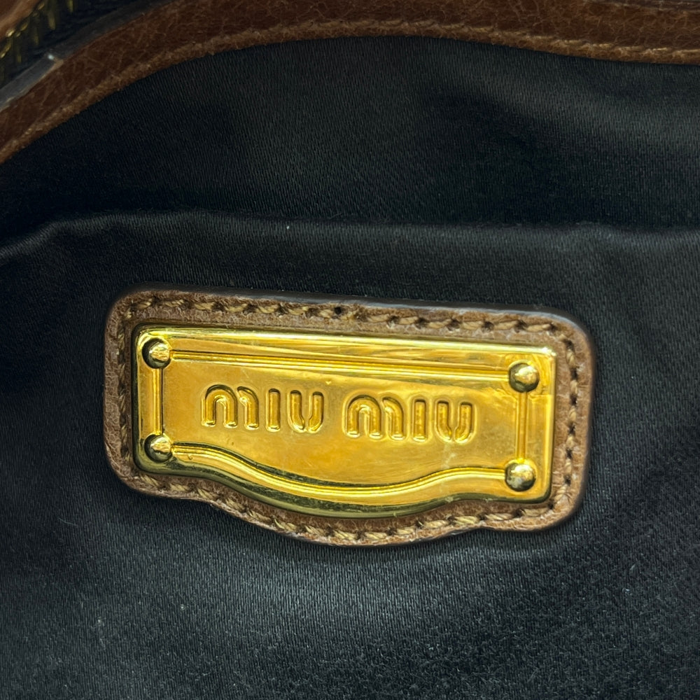 Miu Miu Handtasche Vitello Lux mittelgroß braun