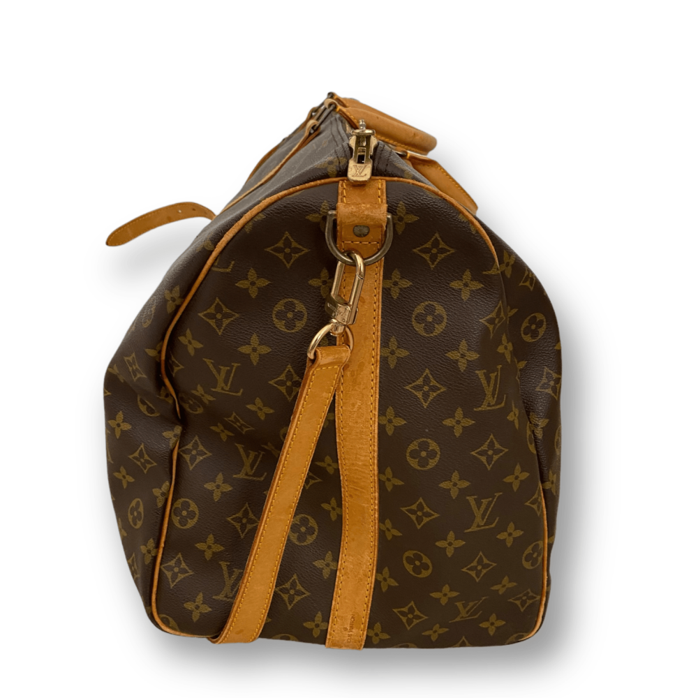 Louis Vuitton Keepall / Reisetasche 60 mit Schultergurt monogram braun