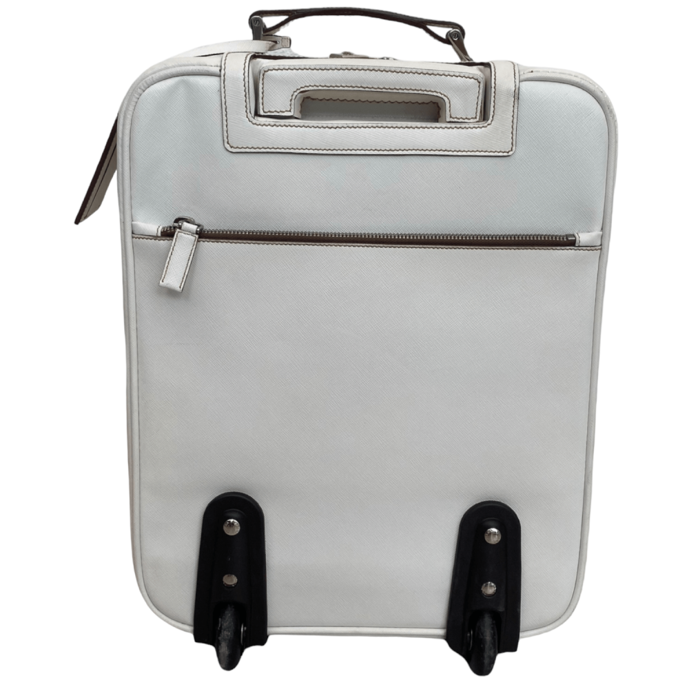 Prada Koffer / Reisekoffer aus Saffiano Leder in weiß