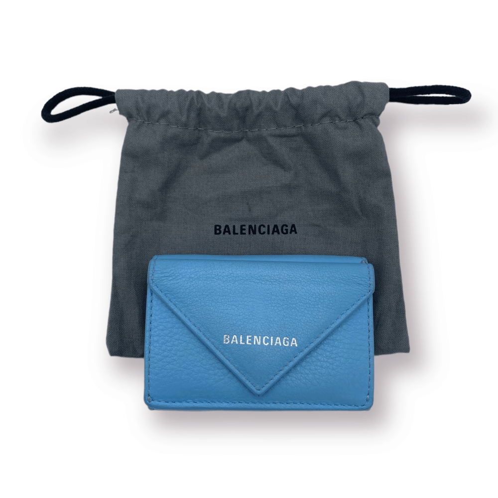 Balenciaga Mini Geldbeutel aus Kalbsleder babyblau - 9ine Life GmbH